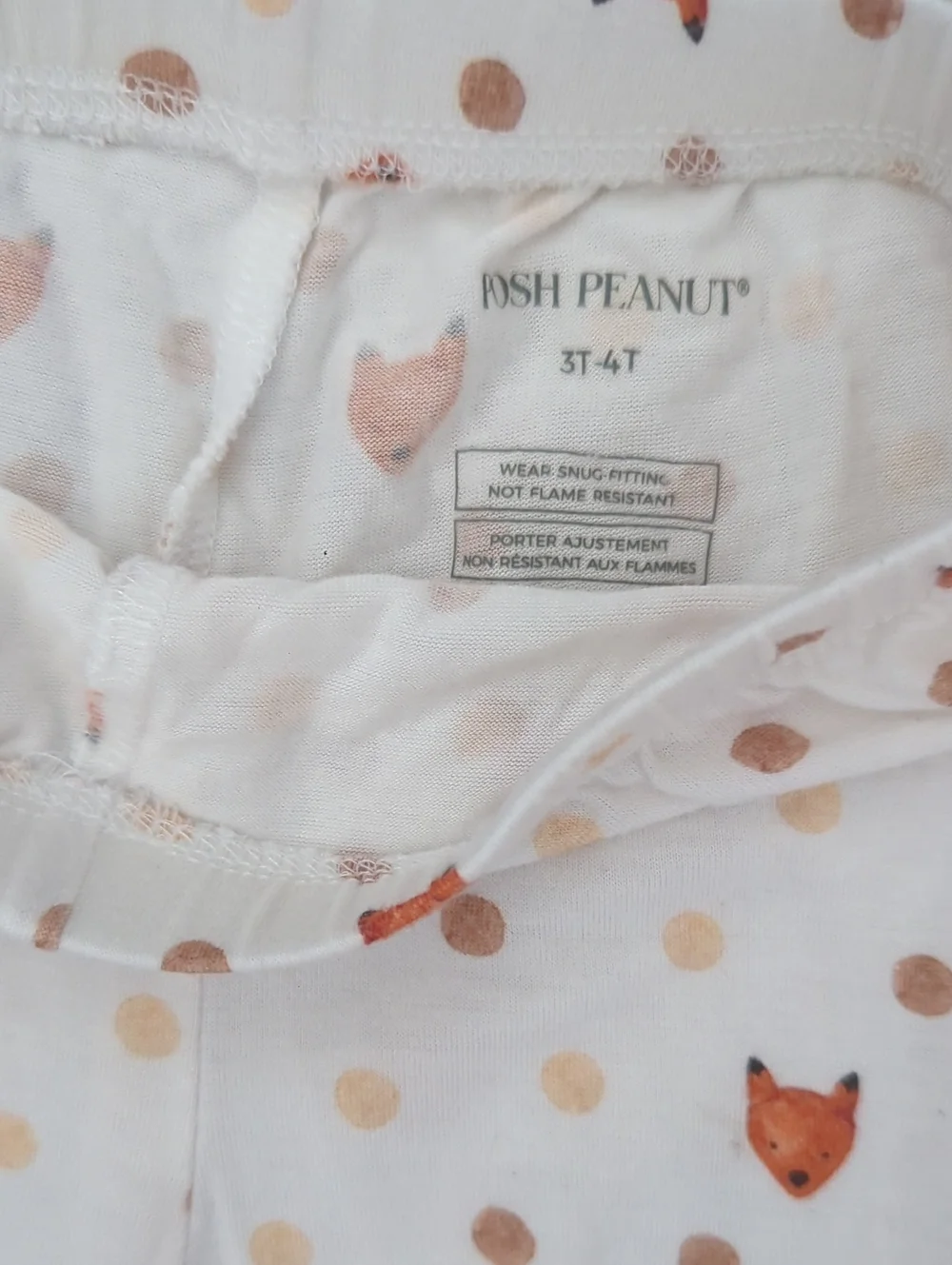 Posh Peanut  2Pc Pajama Set Fox And Polka Dot Lionel Pattern Size 3T-4T